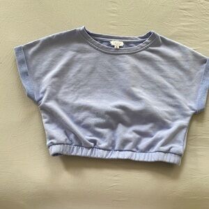 Light Blue Cropped Sweatshirt